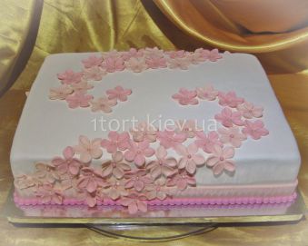 Торт с каскадом цветов