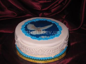 Постный торт на день рождения (голубь)