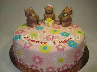 Торт три медведя на 1 годик